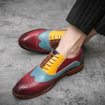 Dress Formal Business Shoes Brogue Carved Wing Tip Work Office Party Chic Mens