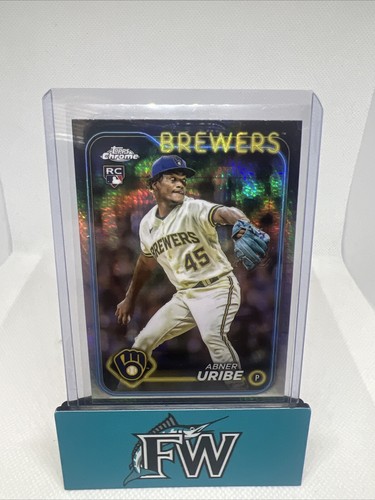 2024 Topps Chrome ABNER URIBE RC Prism Refractor Parallel #276 Brewers - Picture 1 of 2