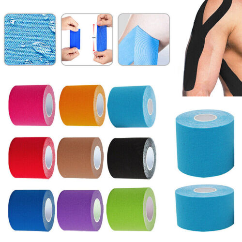 TAPE  MIX KINESIOLOGY MUSCLE SUPPORT SPORTS PHYSIO INJURY KT ELASTIC STRAIN ROLL - Afbeelding 1 van 17