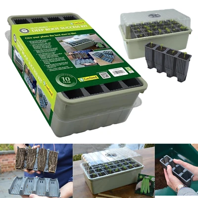 GARLAND Deep Rootrainer Sets Root Trainer Books 28 Durable Cells Plug Plant Seed Tray