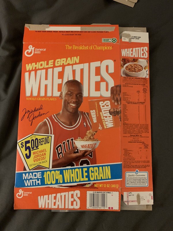 Wheaties Empty Cereal Box Michael Jordan Chicago Bulls 1990