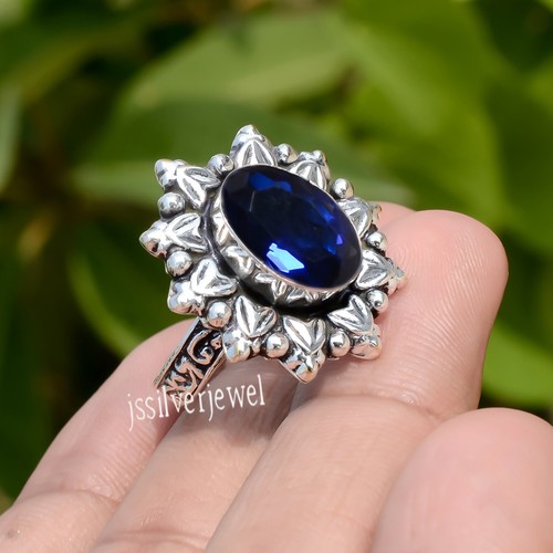 Bague en argent sterling 925 et en or 14K avec une pierre