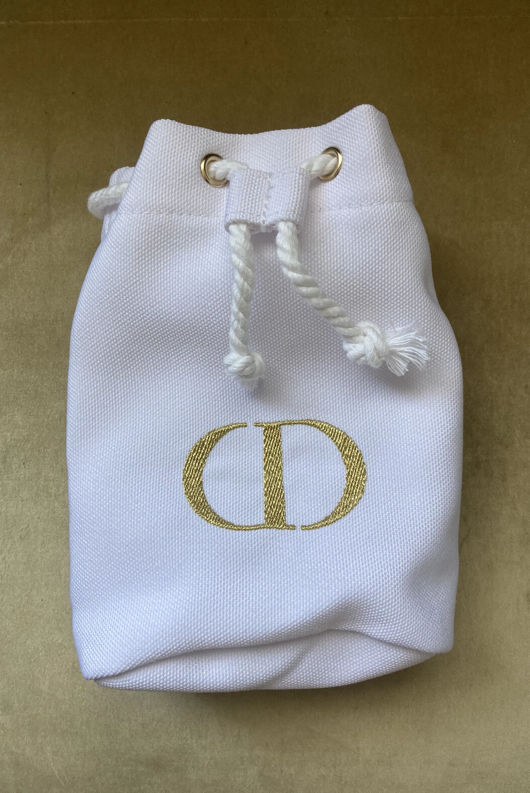 Christian Dior Pochette à Cordon Sergé Blanc Cosmétique Maquillage Trousse D Neuf