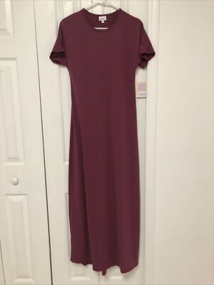 NEW LuLaRoe Maria Maxi Dress Womans Sz XS Rose Pink w Gray