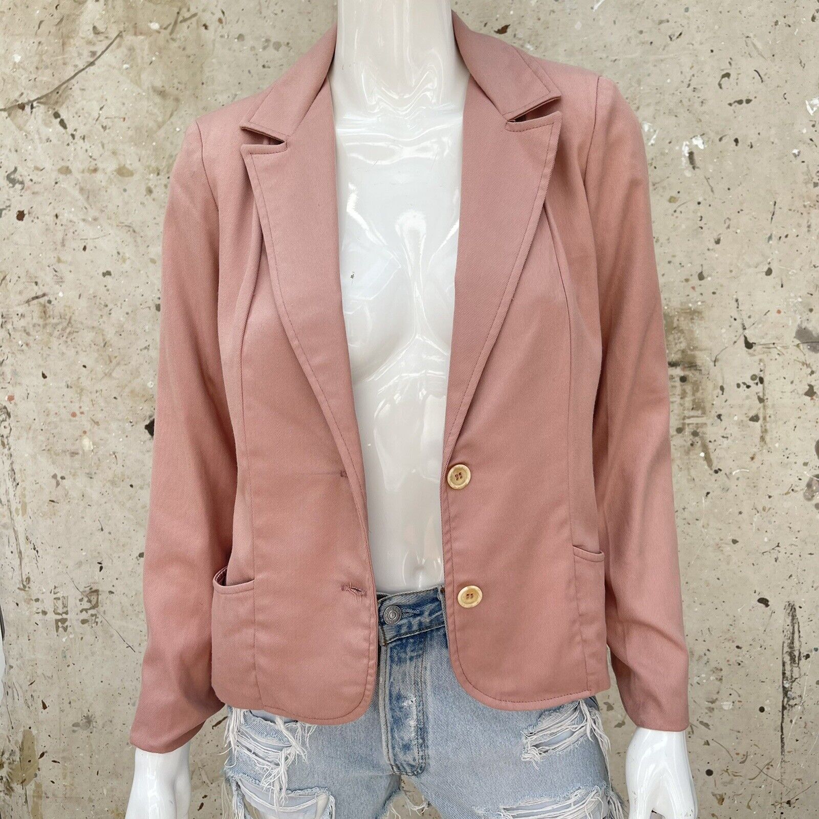 Vintage 70’s Dusty Rose Pink Cotton Blazer by Han… - image 5