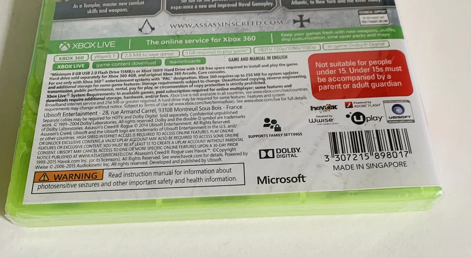 Assassins Creed Rogue (Microsoft Xbox 360, 2014) Xbox 360 PAL BRAND NEW SEALED - Image 3 of 4