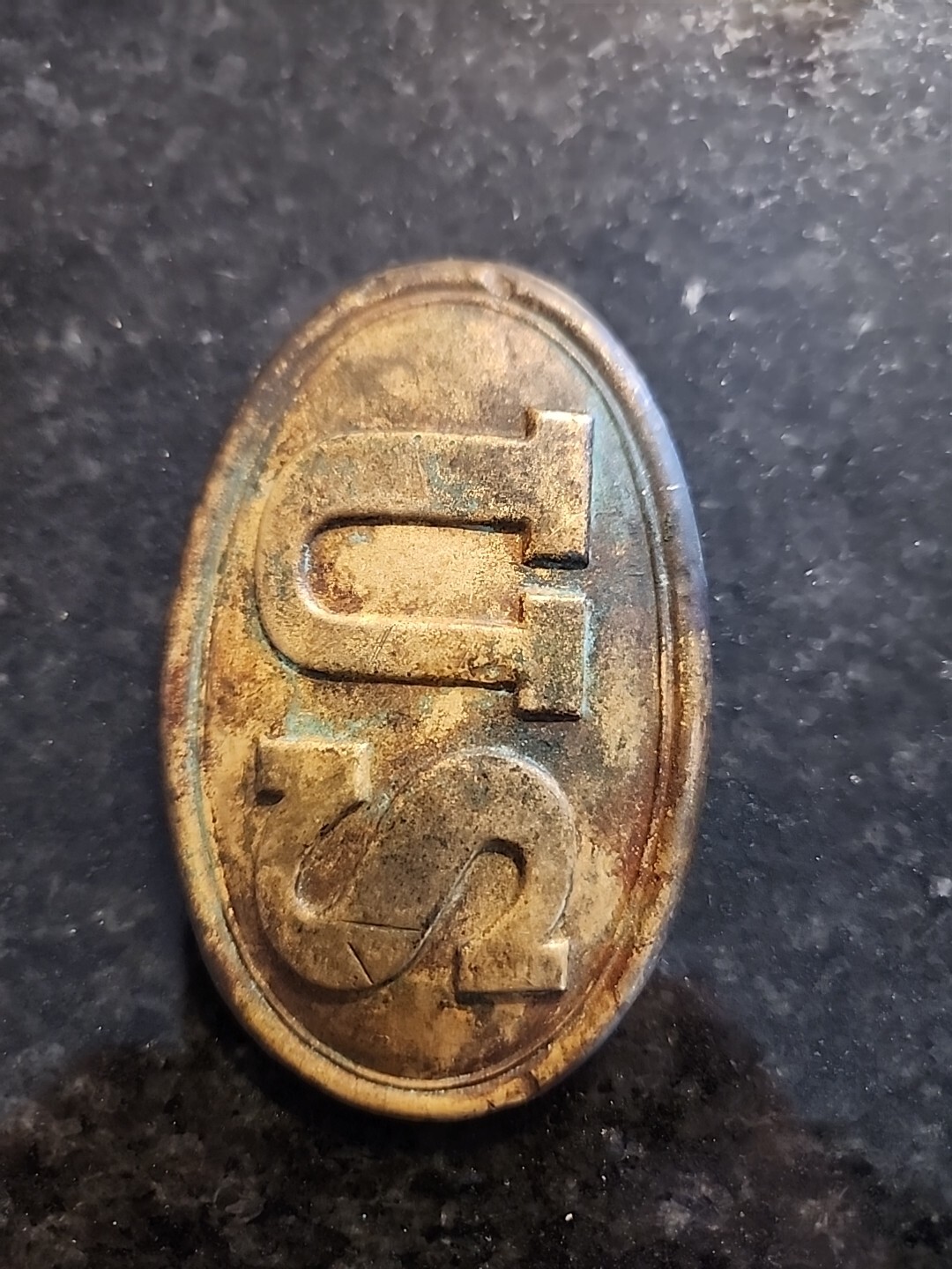 US Civil War Era Union Soldier Belt Buckle SOLID Brass With LEAD Back