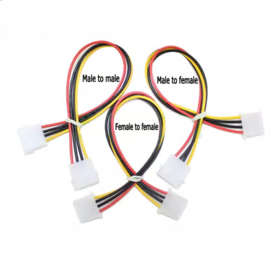 D Port IDE 4 Pin Double head Big 4Pin Male to Female 30CM Computer power cable