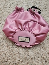 Gucci Pouch Flora Pink Drawstring Cosmetic Bag Floral