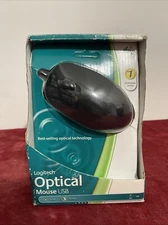 Logitech 931369-0403 3 Buttons, Scroll Wheel, USB Optical Mouse In Black Color