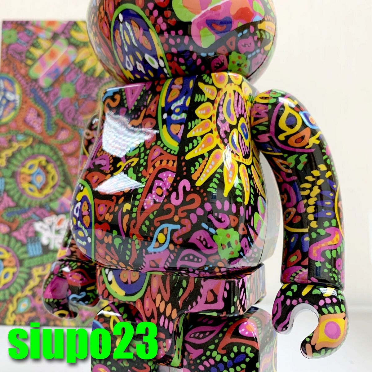 Medicom 400% + 100% Bearbrick ~ Amplifier Hide Psychedelic Paisley Be@rbrick