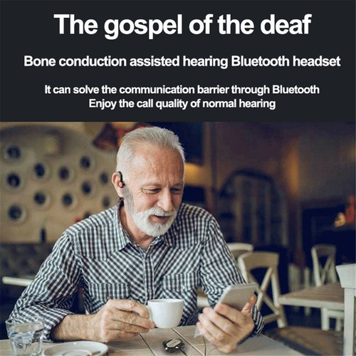 Auricolare Bluetooth a conduzione ossea auricolare camionista con microfono per Android iOS - Foto 7 di 16