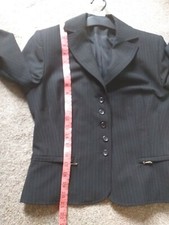 Caprice D'un Jour Black Striped Womens Blazer Jacket Size M