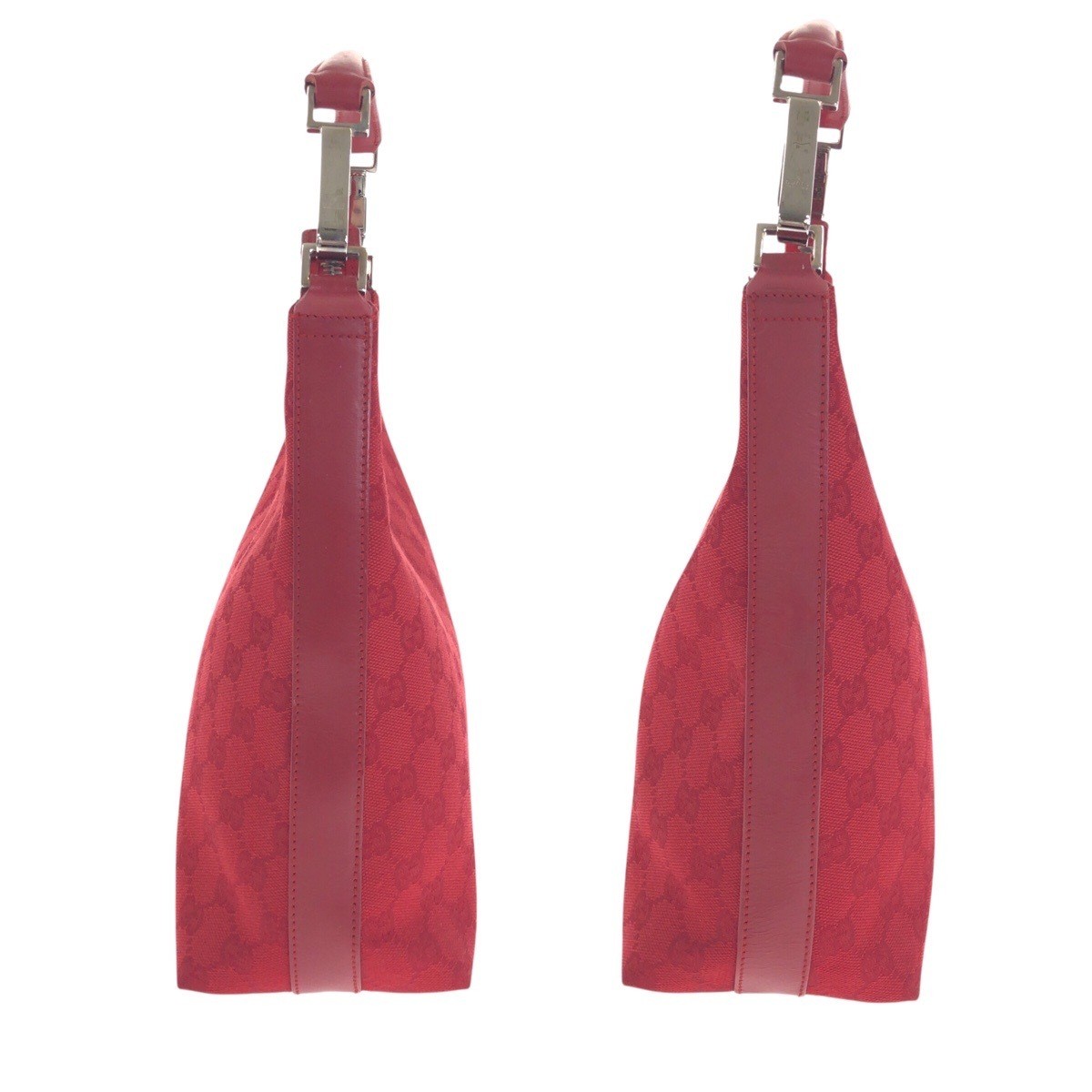 GUCCI Hobo Red Silver Hardware GG Canvas Leather 000 0602 Shoulder Bag Women s thumbnail 8