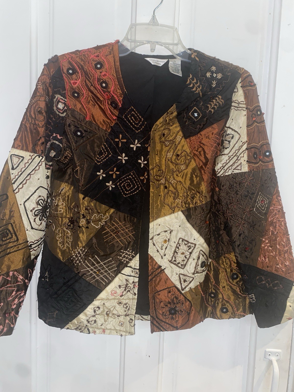 Laura Ashley Petite Small Patchwork Jacket Embell… - image 1