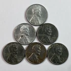 1943 Lincoln 1¢ Steel Wheat Cent - Lot Of 6
