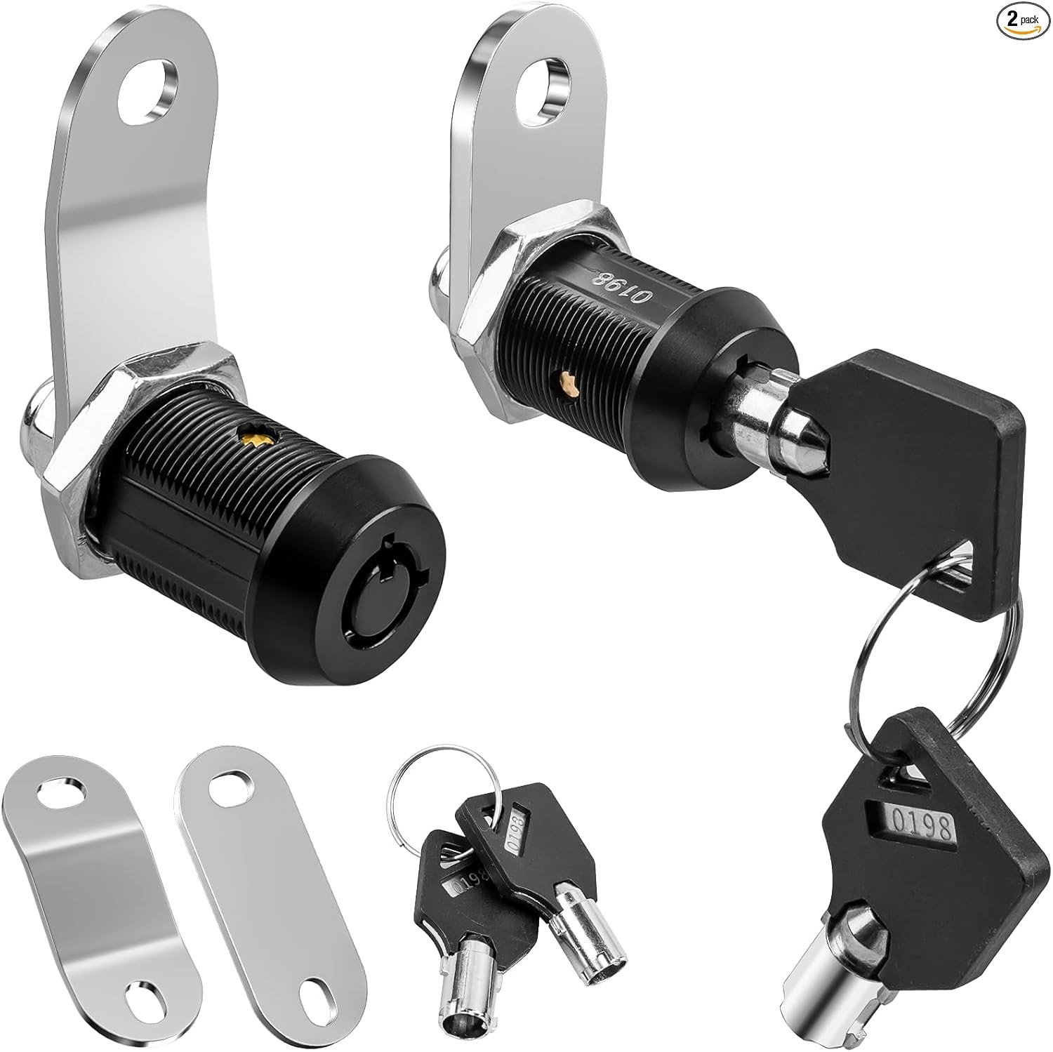 2 Pack Keyed Alike Locks, Zinc Alloy Storage Locks (7/8