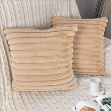 2 Pack 16x16 Pillow Cover Velvet Pillow Covers, 16" x 16" Pack of 2 Khaki