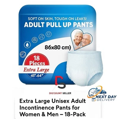 DISCOUNT SELLER EXTRA LARGE Incontinence Pants Women & Men Maxi Pull Ups Pant Diapers NEXT DAY