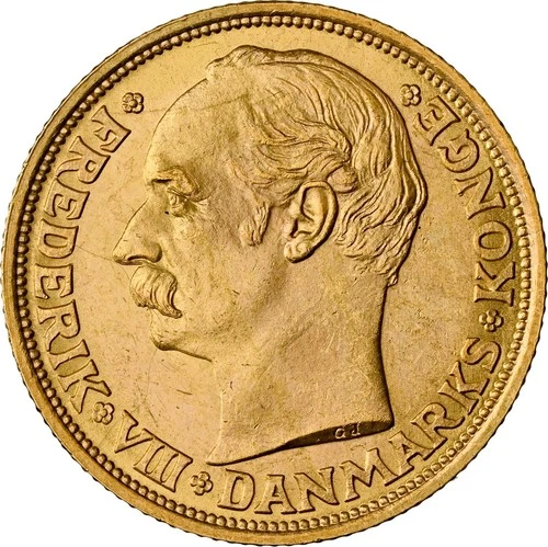 1912 Denmark Gold 20 Kroner NGC MS-64 KING FREDERIK VIII .2593 oz AGW