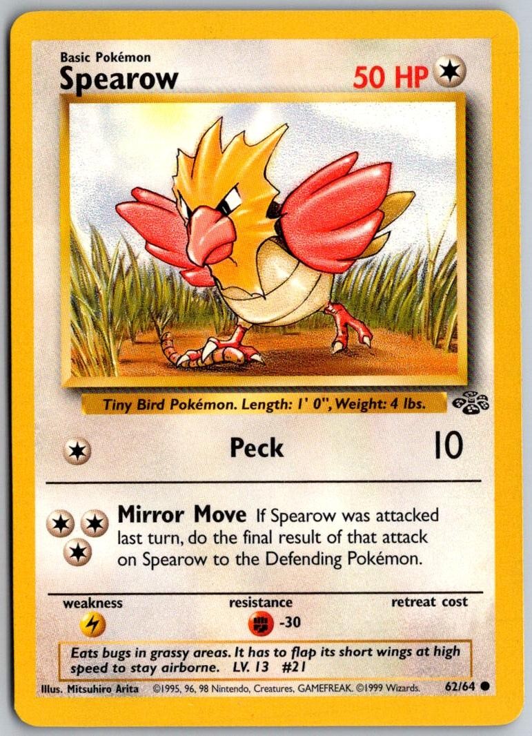 SPEAROW 62/64 Common Jungle Pokemon UNLIMITED Near Mint