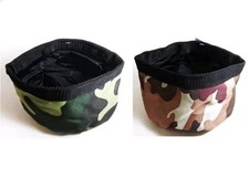 Large 34oz Collapsible Dog Travel Bowl Camo Portable Water Food Camping Hiking 2
