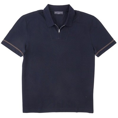 Brett Johnson Classic-Fit Pique Silk-Cotton Zip Collar Polo Shirt XL (Eu 54) NWT