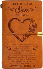 Letter to Son in Heaven Leather Journal,Memorial Gifts for Loss of Son,Loss o...