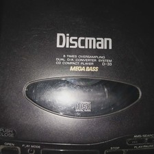 Vintage Sony Discman D-33 Mega Bass Portable CD Player - No AC adapter