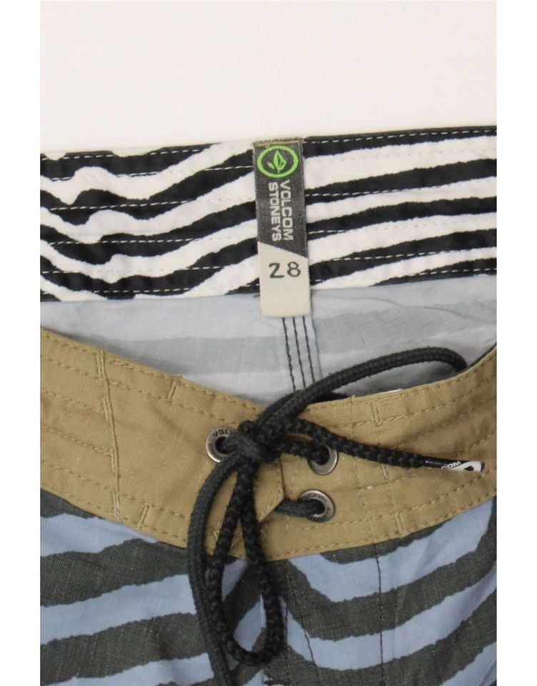 VOLCOM Mens Swimming Shorts Small Grey Striped NA02 - Image 3 of 4