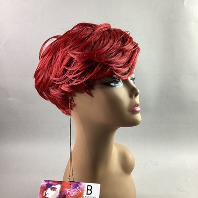 Halo Cutie Straight #RedWine Human Hair Blend Full Wig
