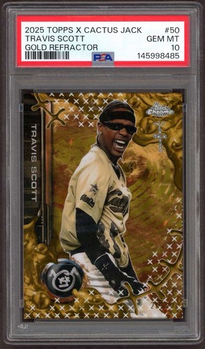 Travis Scott [Gold Refractor] #50 2025 Topps Chrome x Cactus Jack card