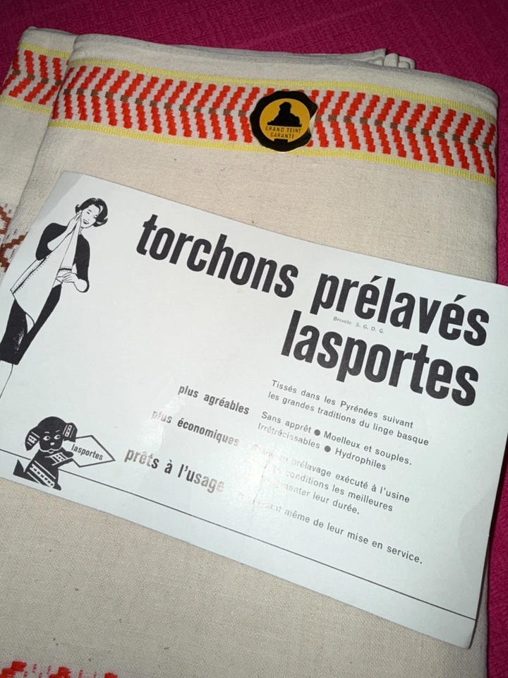 6 torchons anciens mais neufs Basques  75 cm x 50 cm, réf T225 - Photo 2/4