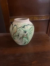 Vintage Mid-Century Nemadji Native American Pottery Clay Swirl Art 6” Tall Vase