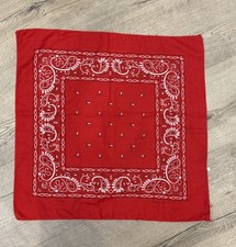 Red Paisley Bandana 22x22 Cotton RN 97487 2004 Classic Western Style