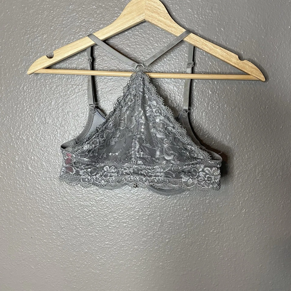 Tarea Bra Gray Lace Padded Underwire Adjustable Front Clasp Women’s Size 34 B - Image 2 of 3