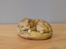 Vintage Miniature Sleeping Squirrel / Chipmunk Figurine