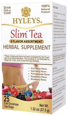 HYLEYS Slim Tea 5 Flavor Assortment  Weight Loss Herbal Supplement Cleanse an...