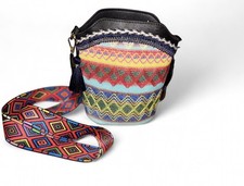 Women’s Patterned Small Bucket Bag with Adjustable Strap New with Tags