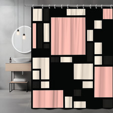 Modern Abstract Pink Black Shower Curtain for Stylish Bathroom