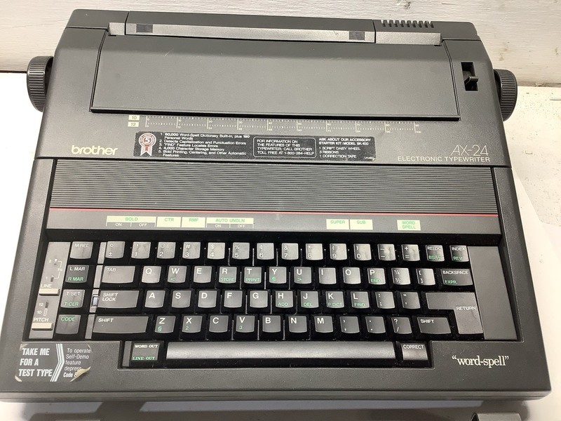 Brother AX-24 Electronic Typewriter Word Spell w/ Cover Needs Ink Tested
