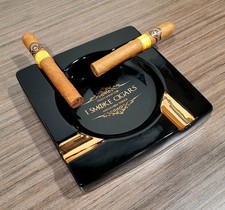 Cenicero de cerámica Monti Cigars raro, 4 restos de cigarros