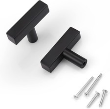 KNOBWELL 30 Pack Single Hole Black Drawer Knobs 2 inch, Hole,