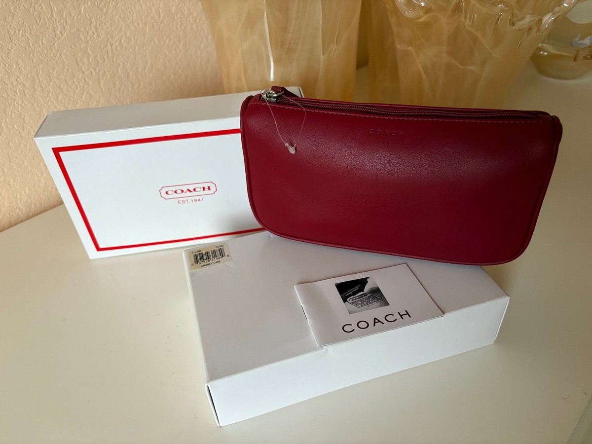 Coach Vintage RARE Chunky Case Cosmetic leather Makeup bag Pouch