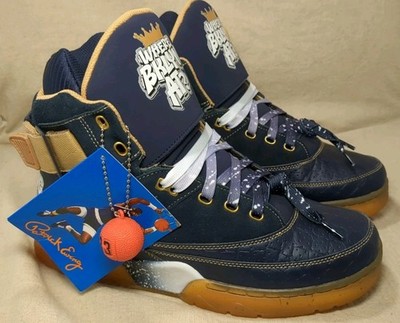 Patrick Ewing 33 Hi Men's Basketball Navy/Gold Where Brooklyn At US size 10