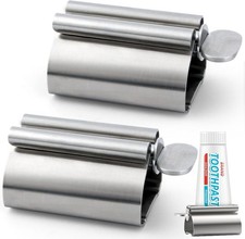 Toothpaste Tube Squeezer Dispenser, 2PCS Toothpaste Roller Squeezer Tool Metal T