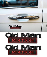 2pcs Old Man Edition Emblem For Car Truck Suv Side Or Rear Tailgate Black Red
