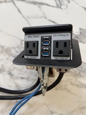 NEW Altinex Tilt N Plug Jr Tabletop Outlet + USB Charging Box - TNP155