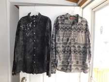 Lot of 2 Men's XL Button Down Long Sleeve Shirts Mixed HELIX & ARIZONA PLS READ