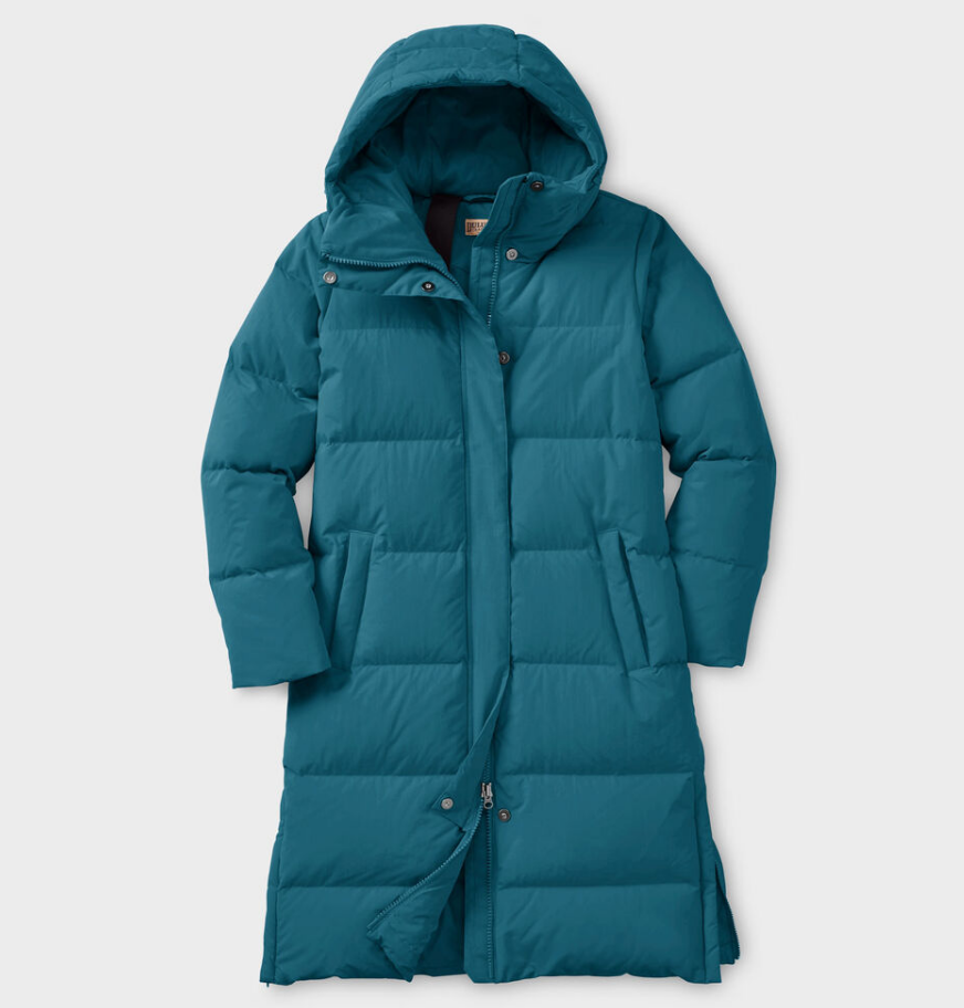 BEST SALES Du.luth Women's Ruffer Puffer Arctic Down Long Coat, Deep Lake Blue